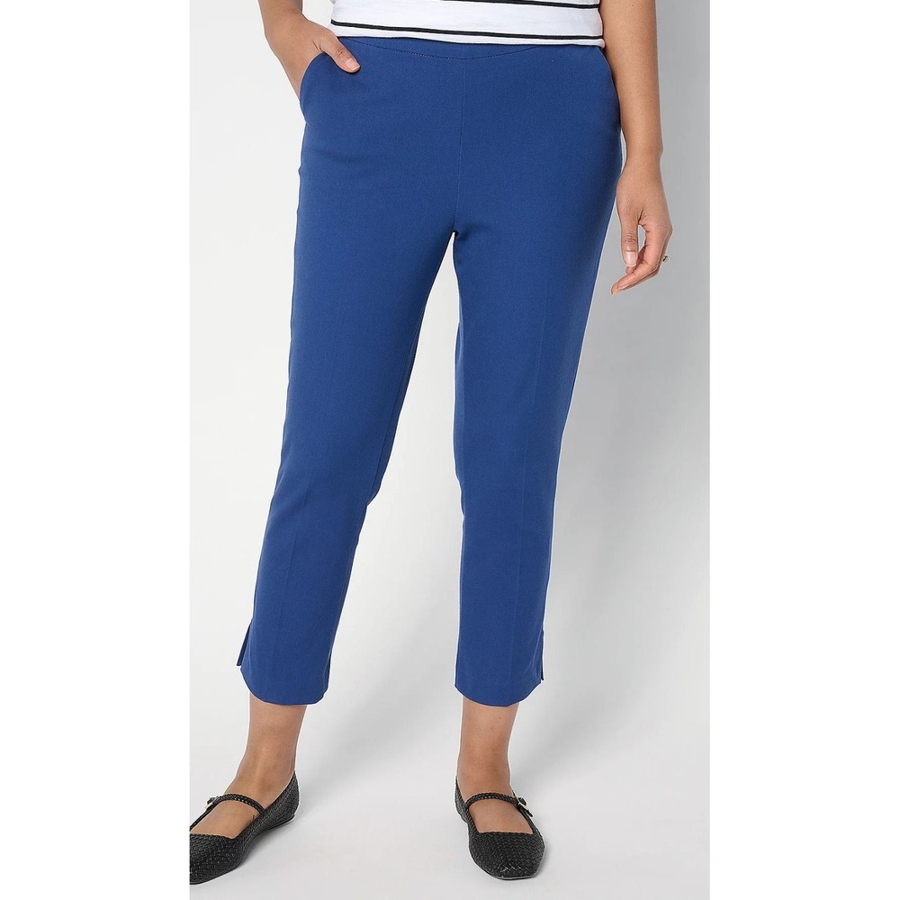 Isaac Mizrahi Live! Women's Regular 24/7 Stretch Icon Crop Pants - Blue - Sz 22W